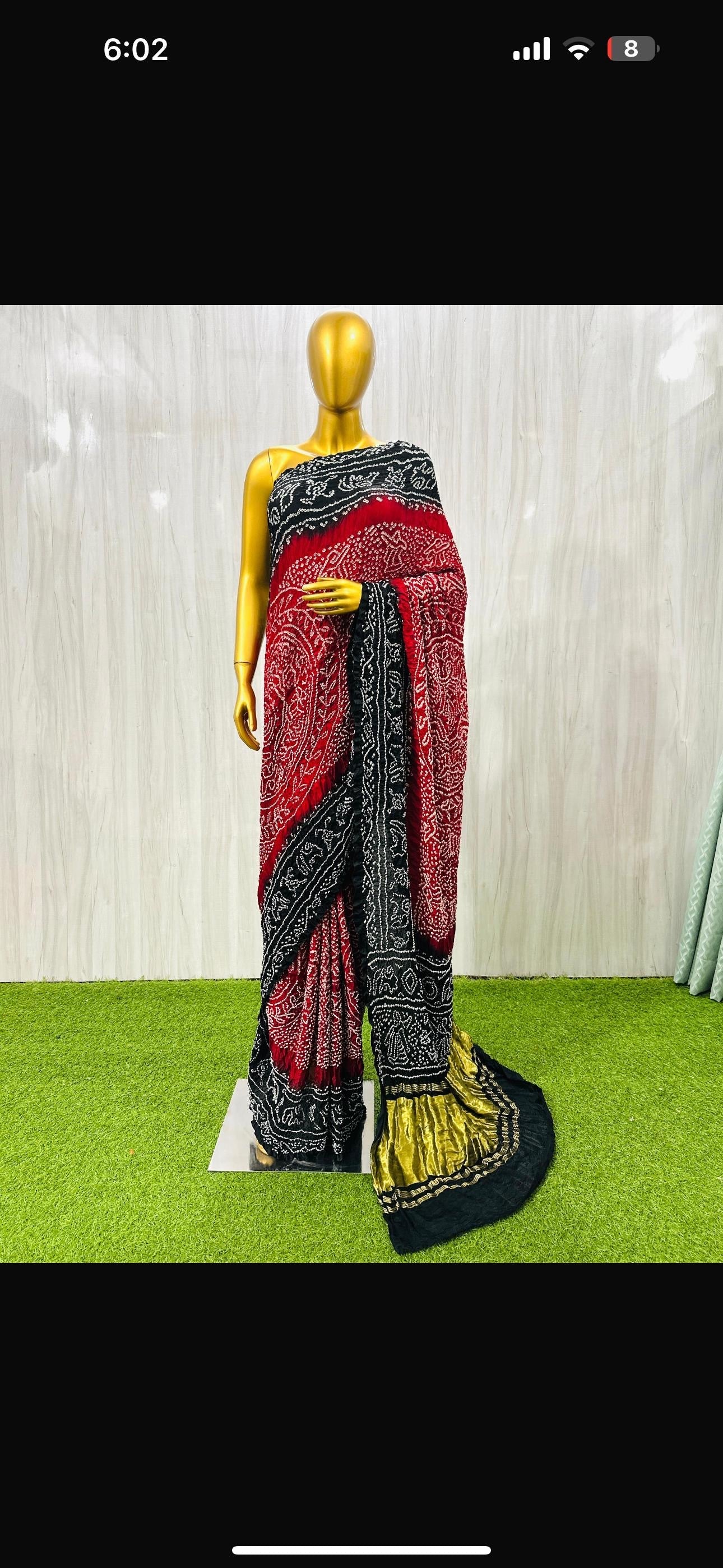 Vani gajji silk saree Bandhani saree traditional sarees SaffronFashion