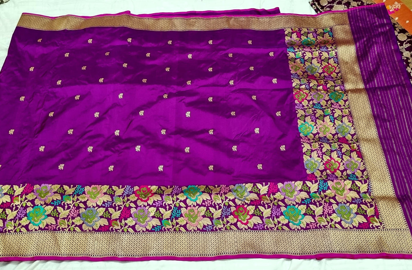 Purple handwoven kadwa exclusive women saree - Saffronfashionindia