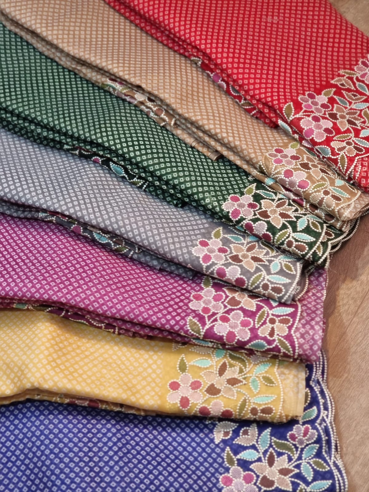 Multi bandhej printed inspired organza silk sarees - Saffronfashionindia