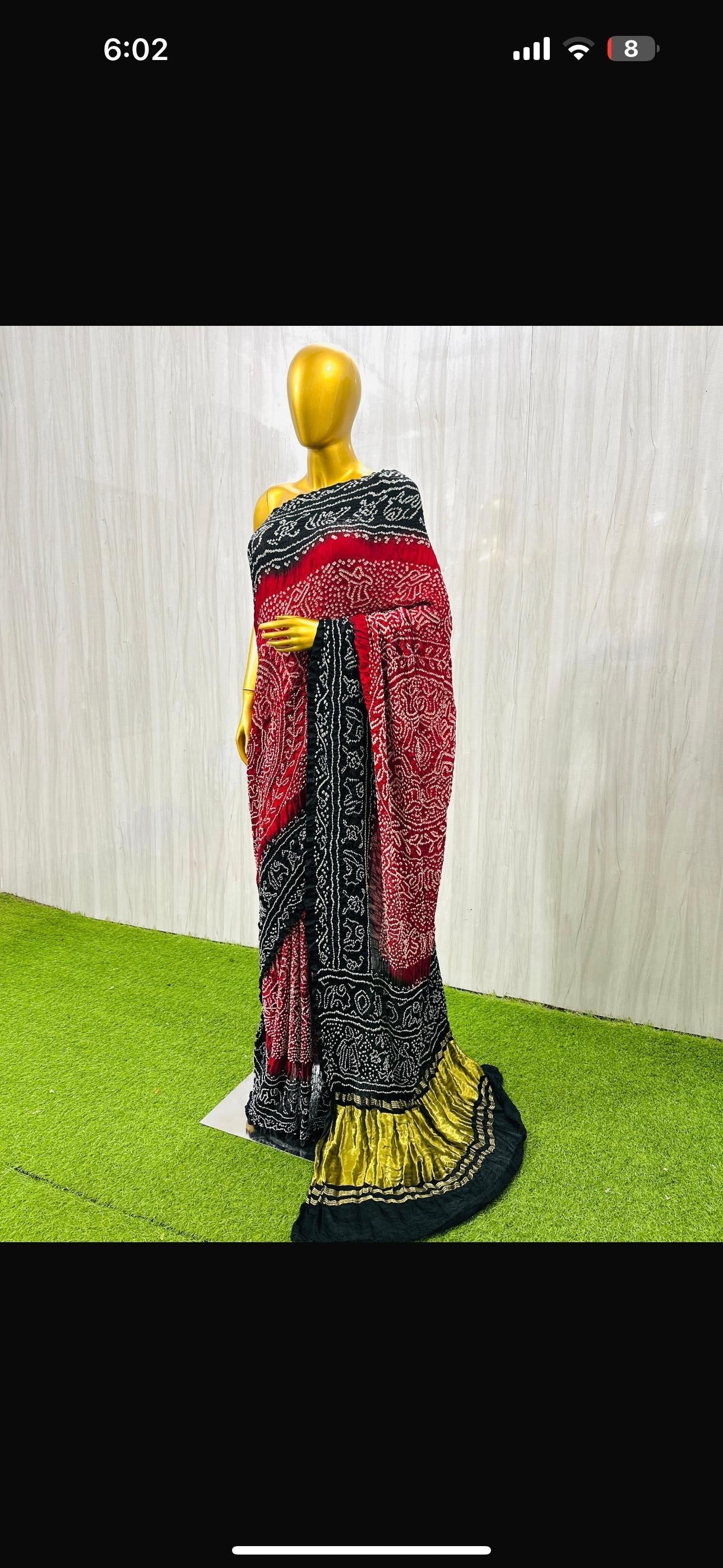 Vani gajji silk saree Bandhani saree traditional sarees SaffronFashion