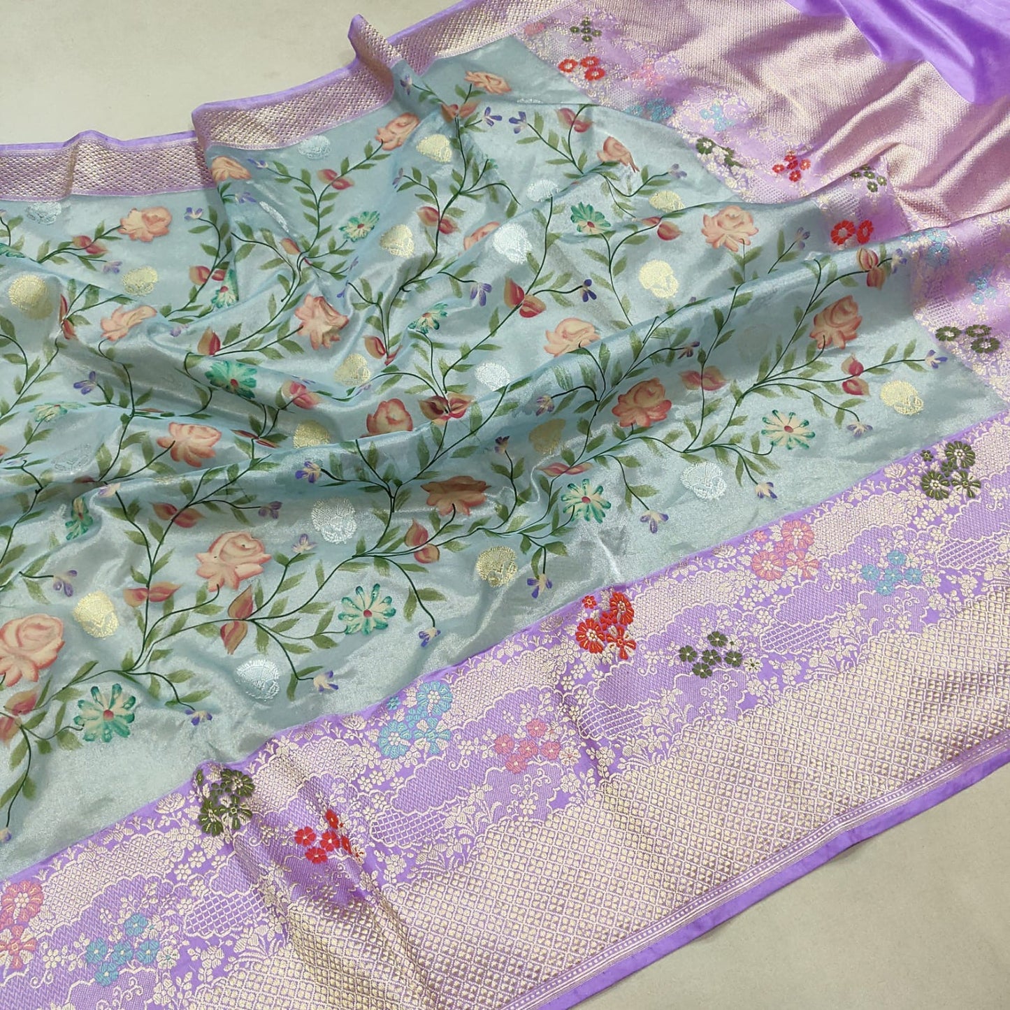 Savisha tissue handwoven silk saree Indian sarees - Saffronfashionindia