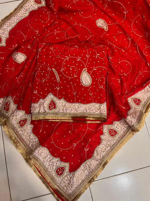 Red punjabi salwar suit traditional suit – Saffronfashionindia