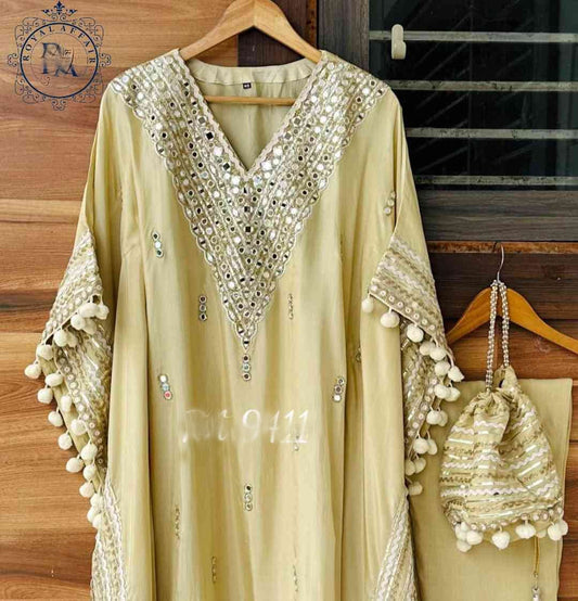 Embroidered Kaftan set partywear kaftan set SaffronFashion