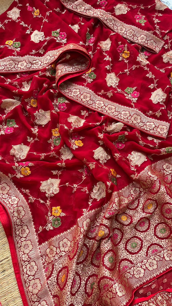 Premium Khaddi Gorgette Saree Traditional Sarees
