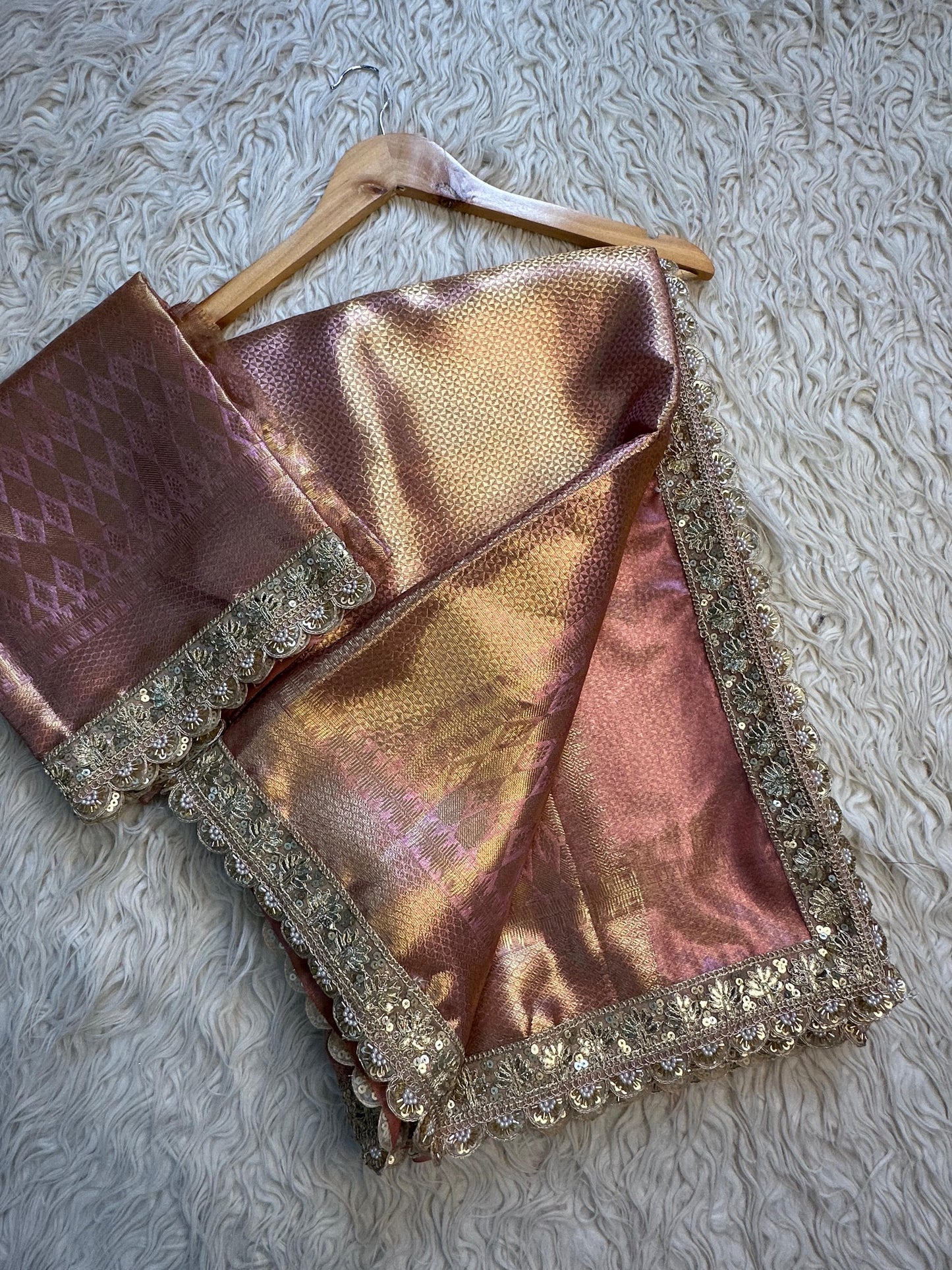 Banarsi Kanjeevaram zari saree party wear sari blouse - Saffronfashionindia