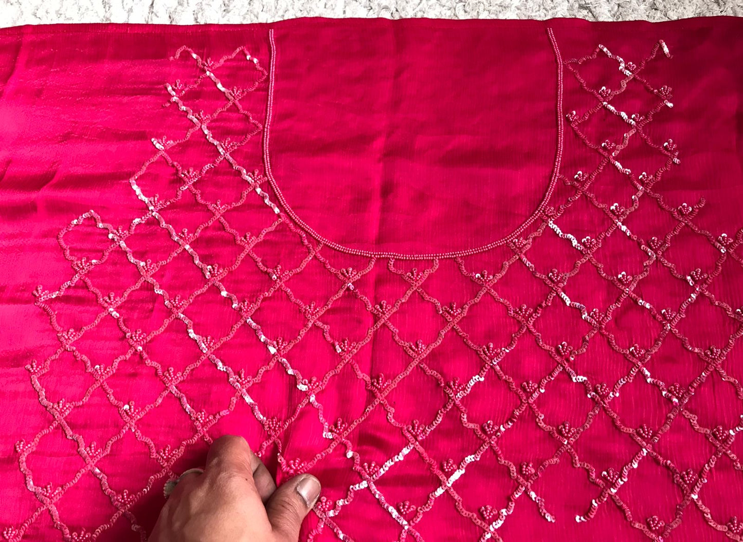 Pink Satin Dilk Saree Luxury Sequins Sari - Saffronfashionindia