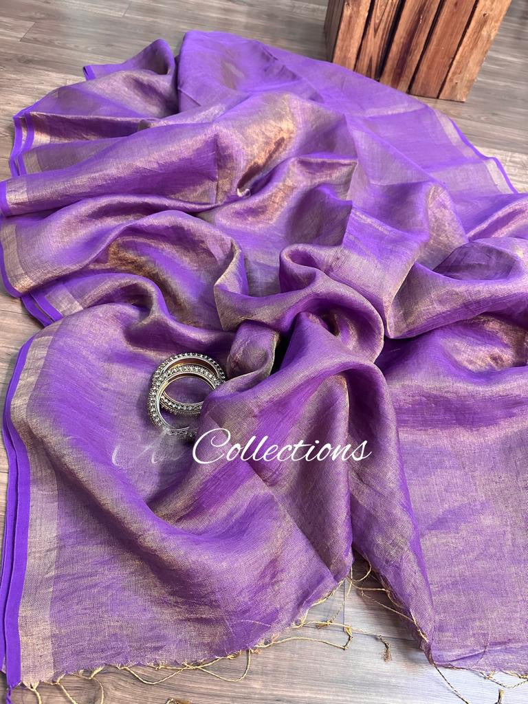 Limiha dual toned Saree Linen Sarees - Saffronfashionindia