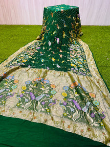 Green Banarsi dupatta Georgette dupatta