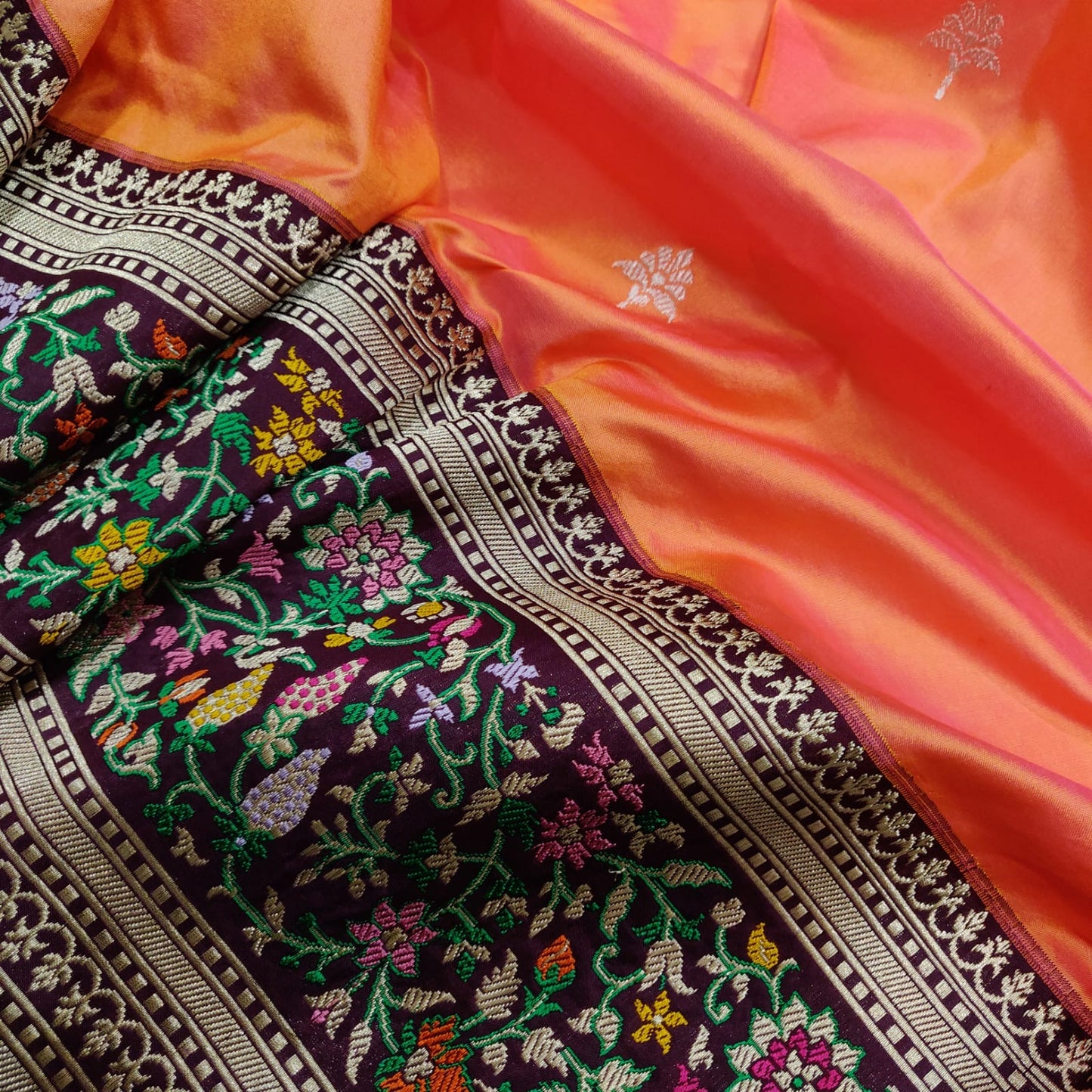 Zari katan handwoven kadwa saree silk sarees - Saffronfashionindia