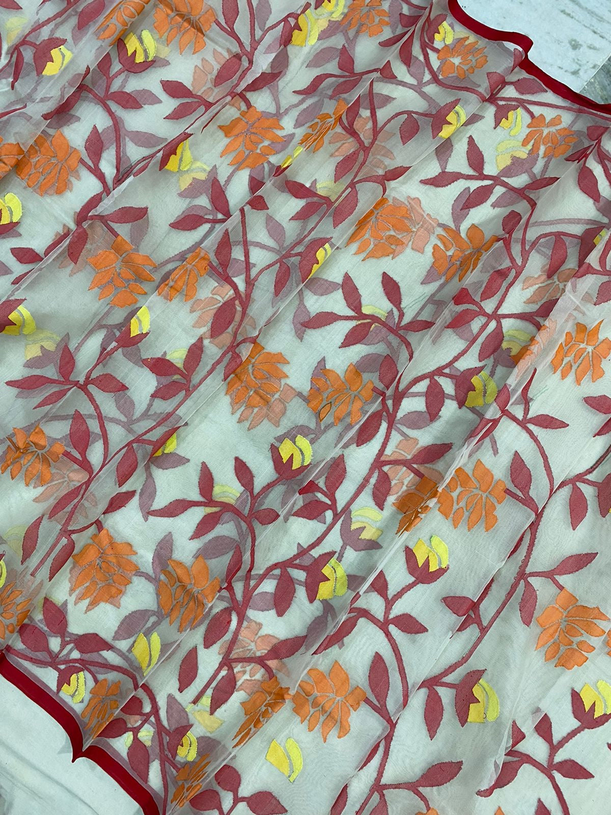 Diyanka tantuj muslin jamdani sarees - Saffronfashionindia