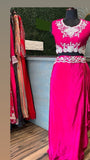 Pink Satin Organza Indowestern Dress Women Dress Sangeet Dress