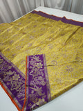 Yellow bridal Kanjeevaram traditional saree