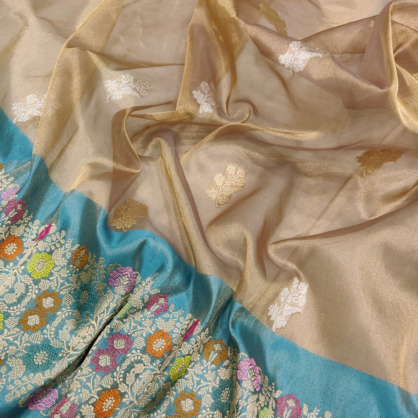 Rosal kadwa tissue handwoven saree - Saffronfashionindia