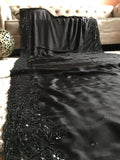 Celebrity inspired black satin organza saree Partywear sarees