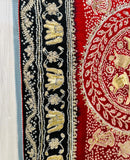 Silk bandhani saree wedding saree handmade sari blouse SaffronFashion