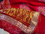 Bandhani Gajji silk saree Indian bridal saree