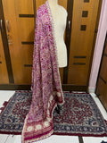 Pink Gajji silk dupatta Embroidery dupatta