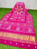 Pink handmade dupatta gajji silk dupatta gottapatti dupatta traditional dupatta SaffronFashion