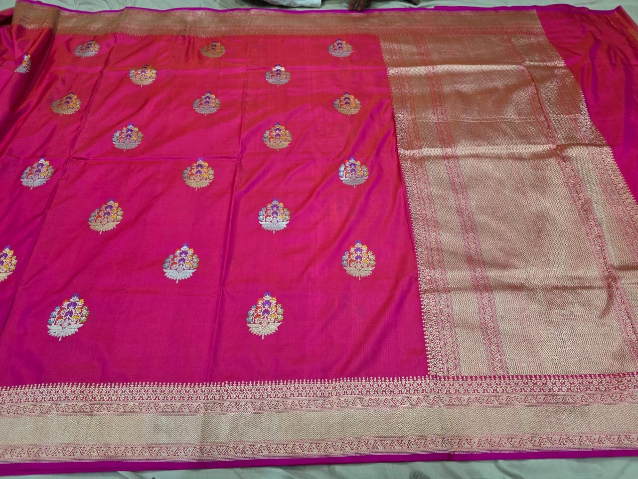 Pink contemporary saree banatei saree pashmina kadwa sari blouse SaffronFashion