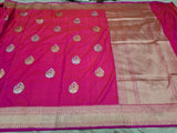 Pink contemporary saree banatei saree pashmina kadwa sari blouse SaffronFashion