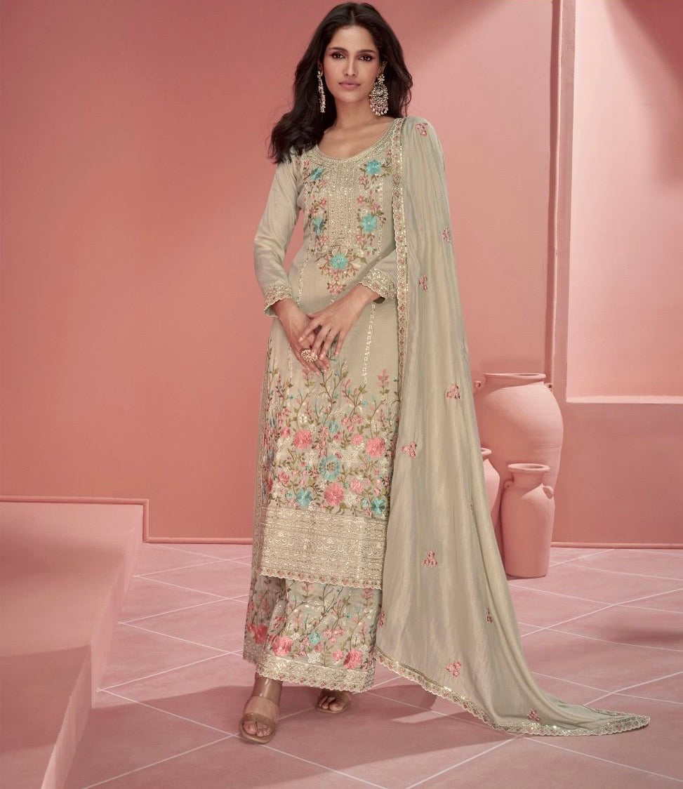 Readymade Organza Dress Wedding Dress Reception Dress - Saffronfashionindia