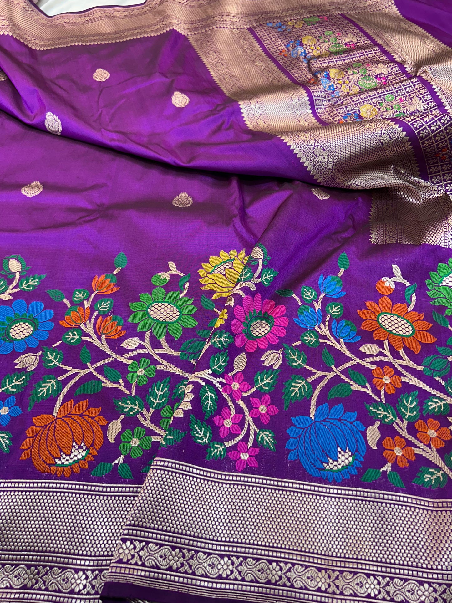 Purple silk saree katan silk saree Indian sari blouse SaffronFashion