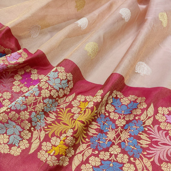 Razi tissue handwoven kadwa saree