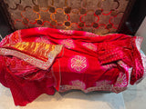 Bandhani Gajji silk saree Indian bridal saree