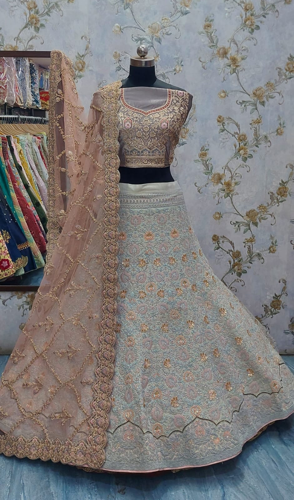 Vahina velvet lehanga bridesmaid lehanga - Saffronfashionindia