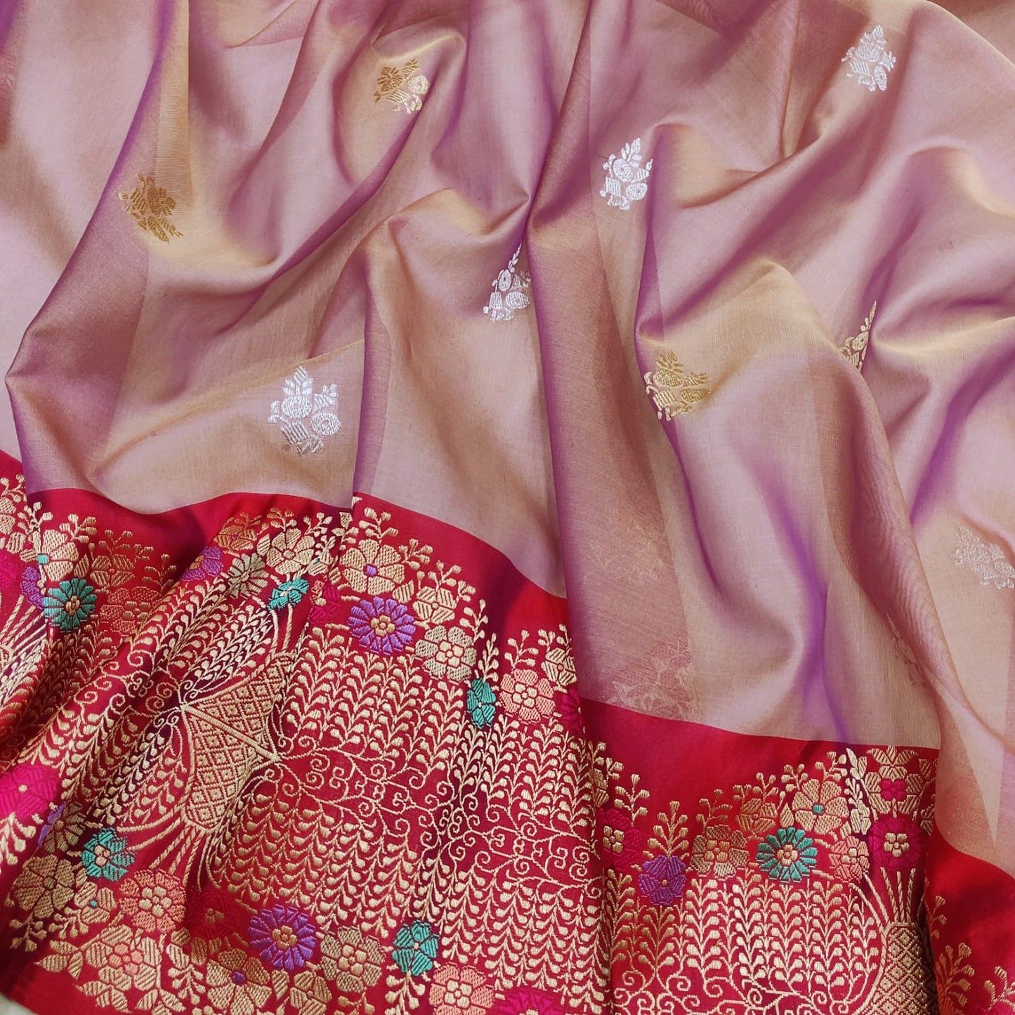 Ramaji kora handwoven kadwa zari sarees - Saffronfashionindia