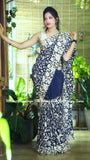 Floral Blue Saree Parsi inspired saree
