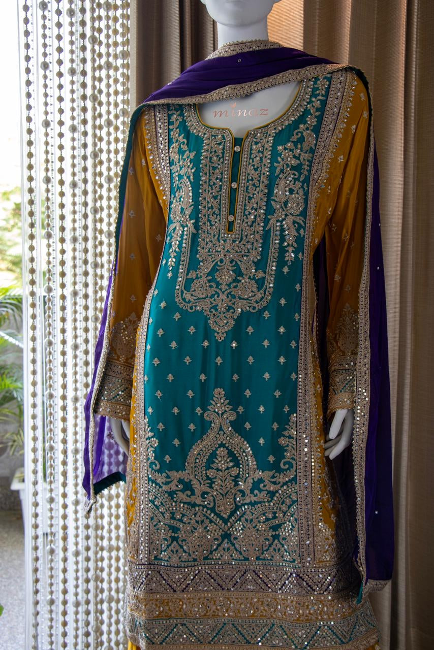 Pakistani inspired gharara Dress traditional dress - Saffronfashionindia