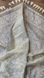 White tussar Kora saree zari silk sarees blouse