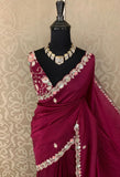 Lavina organza saree red sequins saree wedding saree blouse