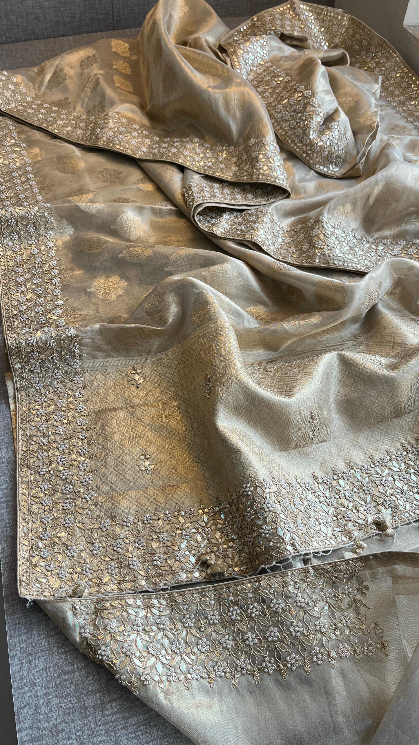 Yasmini tissue silk saree handloom saree Indian traditional sarees SaffronFashion