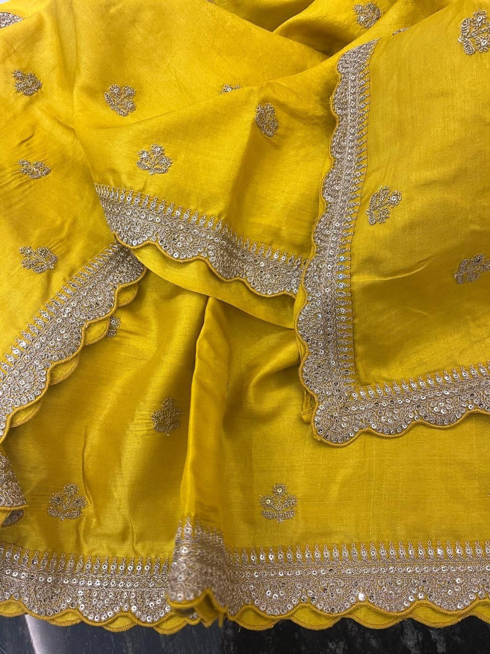 Vahisha saree tussar saree embroidery sari blouse Indian sarees SaffronFashion