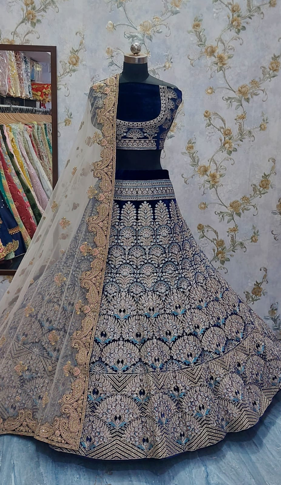 Vahina velvet lehanga bridesmaid lehanga - Saffronfashionindia