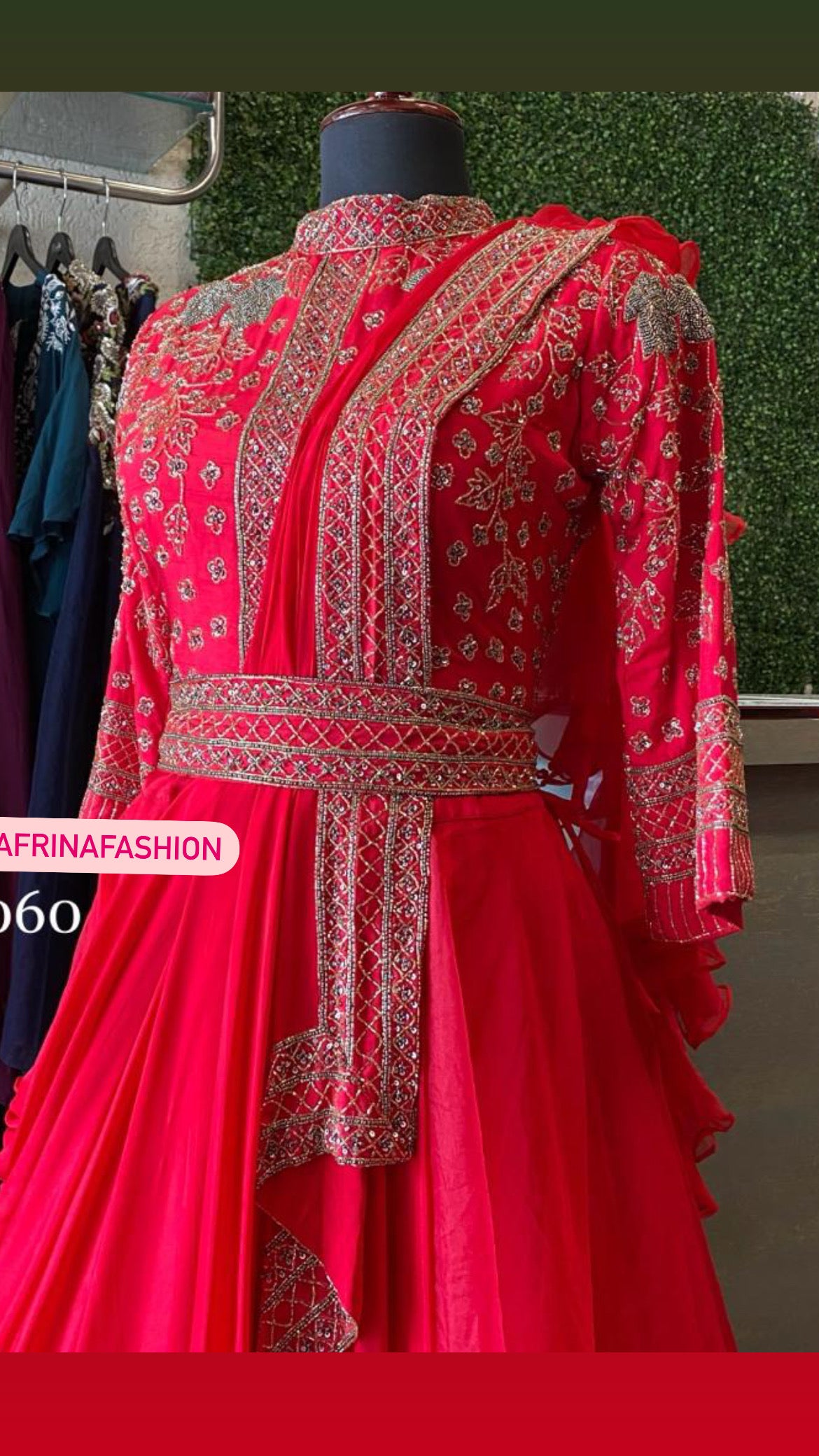 Red indowestern dress fairy dress - Saffronfashionindia