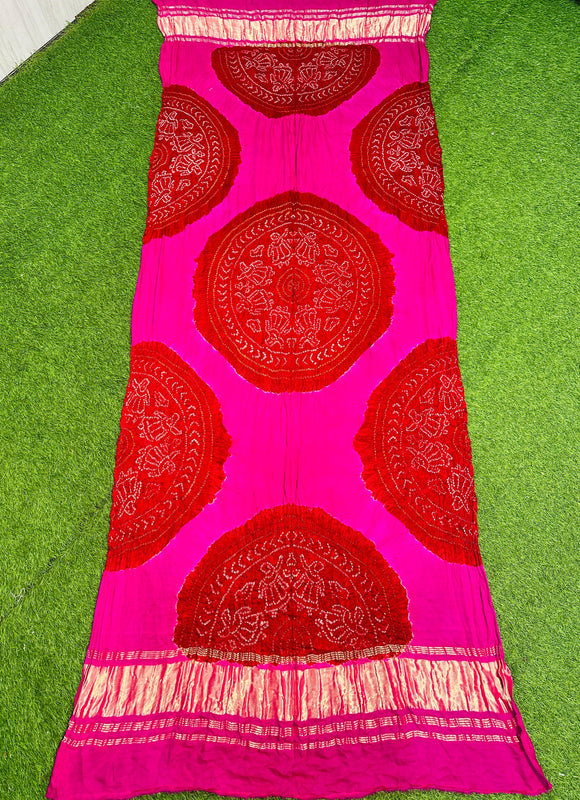 Pink gajji silk dupatta Indian traditional dupatta