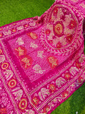 Pink handmade dupatta gajji silk dupatta gottapatti dupatta traditional dupatta SaffronFashion
