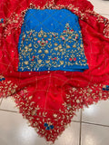Organza crepe embroidered salwar suit