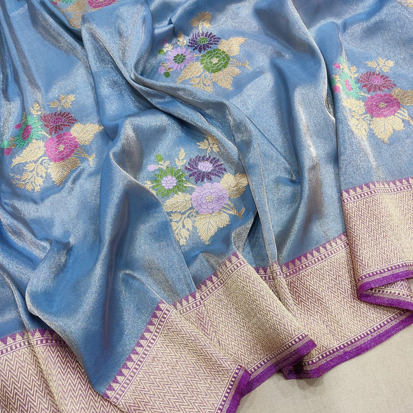 Ektara Tissue Zari Handwoven Sarees - Saffronfashionindia