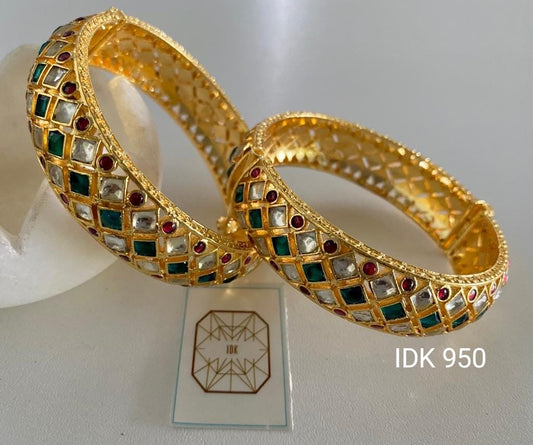 Raveena kundan bangle - Saffronfashionindia