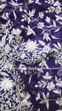 Purple Royal Rich Wmbroidered Parsi Saree