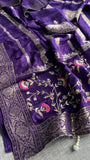 Purple munga silk saree Banarsi saree Indian sarees