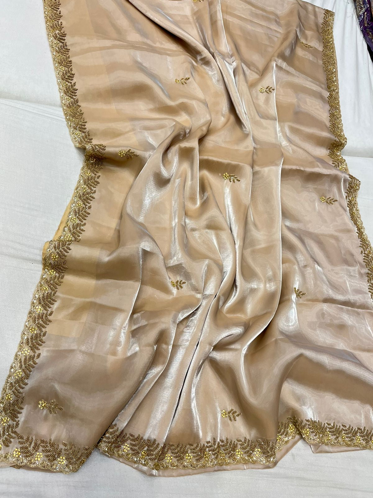 Simana tissue organza saree,,,,,reception sari - Saffronfashionindia