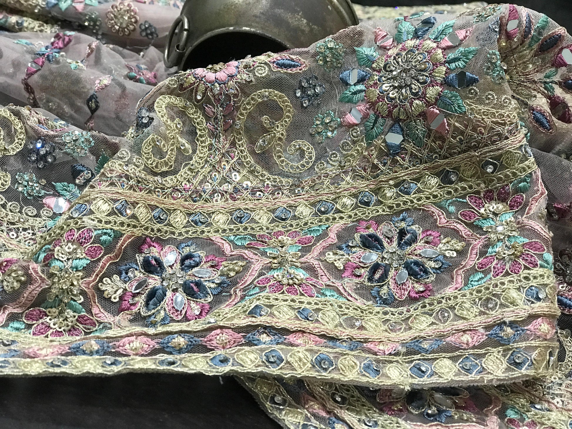 Designer embroidered saree net saree Partywear sari blouse Saffronfashionindia