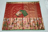 Exclusive Red Tissue Paithani Tissue Zari Kota Sarees