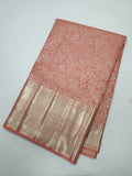 Peach Kanjeevaram silk saree Indian silk saree blouse