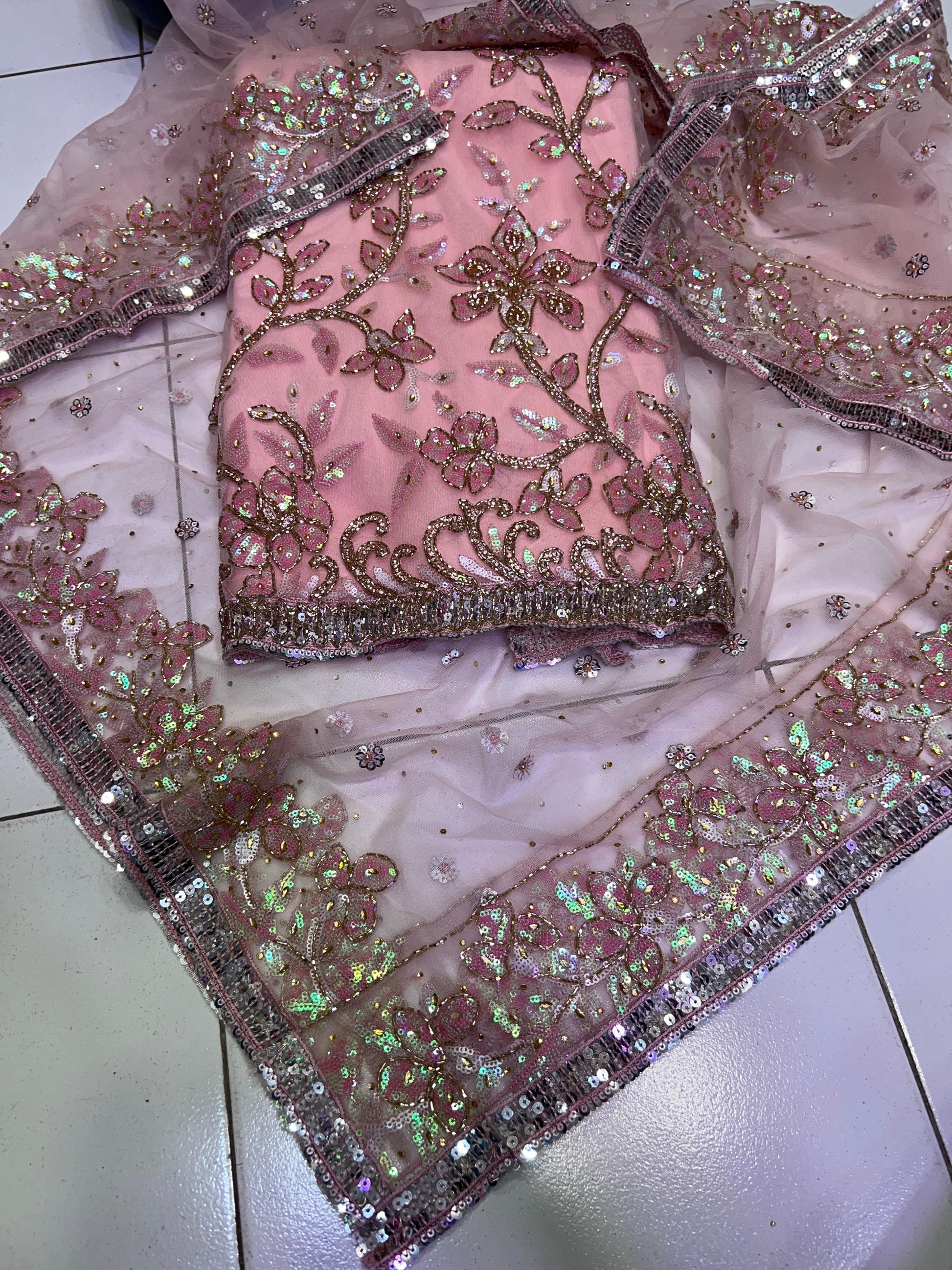 Net Salwar suit unstitched suit Punjabi Salwar suit - Saffronfashionindia